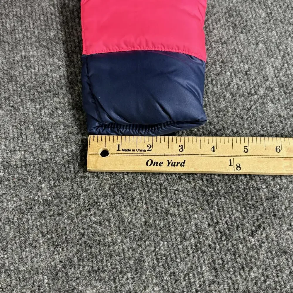 Ralph Lauren Jacket Infant Girls 6M Pink Navy Striped Hooded Down Puffer Winter